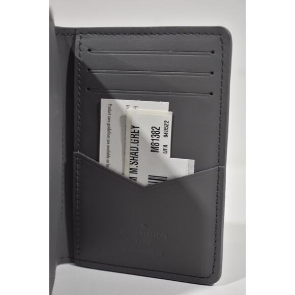 Louis Vuitton Monogram Shadow Grey Leather Logo Pocket Organizer Card Wallet - Picture 11 of 12